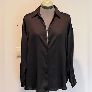 Zara Black Satin Shirt